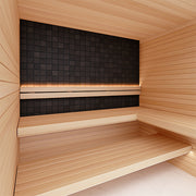 PROSAUNAS Cubist Black Sauna Wall Panels, Square Pattern, Black Abachi