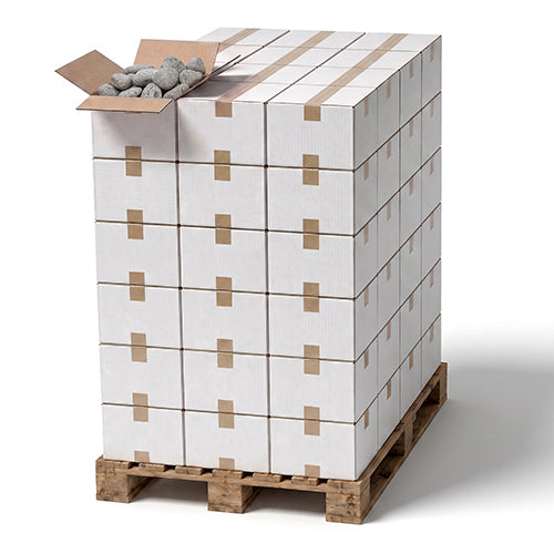 PROSAUNAS 10-15R 60 Cases, 20kg per Case, Rounded 10-15cm Sauna Stones, Pallet