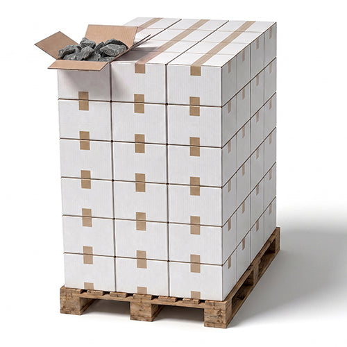 PROSAUNAS 10-15SF 60 Cases, 20kg per Case, Split-Face 10-15cm Sauna Stones, Pallet