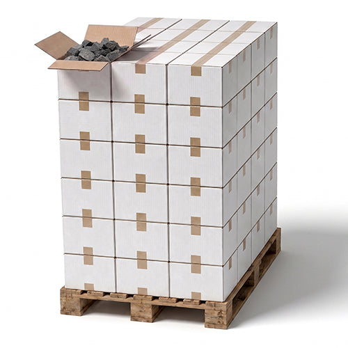 PROSAUNAS 5-10SF 60 Cases, 20kg per Case, Split-Face 5-10cm Sauna Stones, Pallet