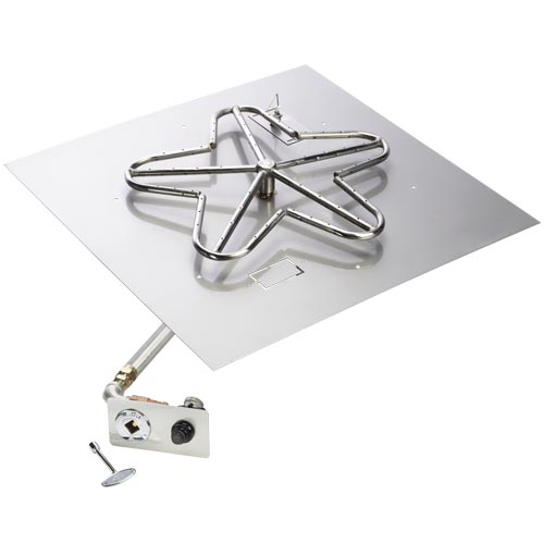 HPC 18" Square Push Button Ignition Fire Pit Kit