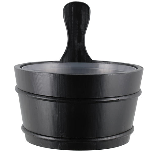 4Living Sauna Bucket Sauna Bucket w/ Plastic Liner, Black Pine, 4L