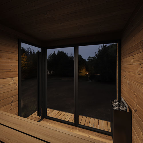 SaunaLife Model GL6B Garden Luxury Series Outdoor Home Sauna Kit, DIY, Paint Included, Up to 6 Persons