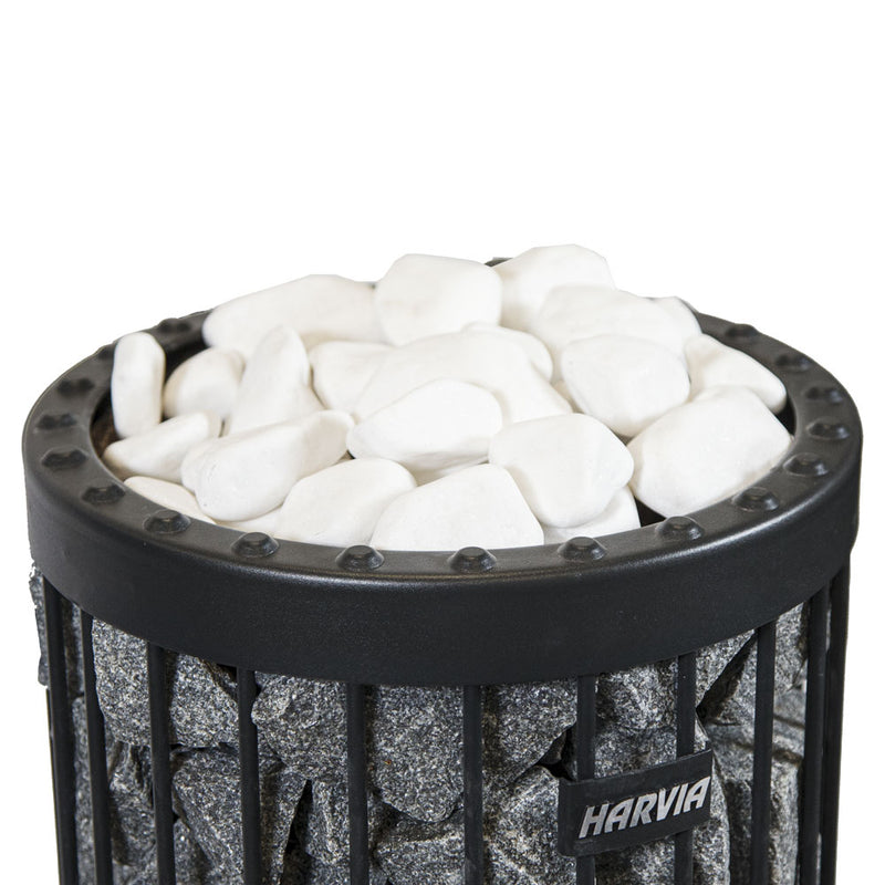Harvia AC4000 Decorative White Sauna Heater Stones, Rounded, 5-10cm