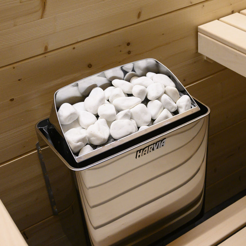 Harvia AC4000 Decorative White Sauna Heater Stones, Rounded, 5-10cm