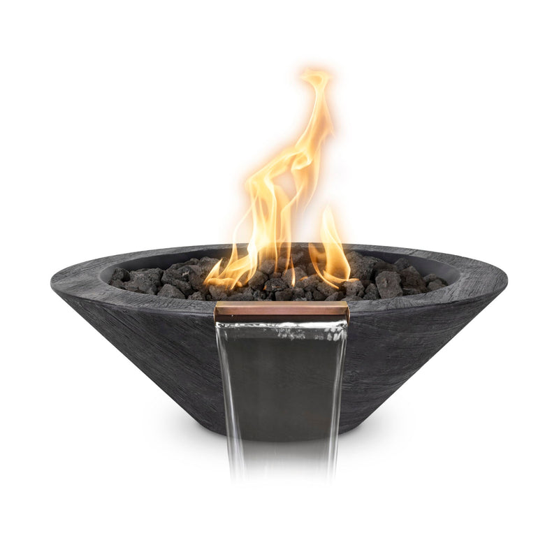 Cazo Fire & Water Bowl - GFRC Woodgrain - 32" - Backyard Supply Direct
