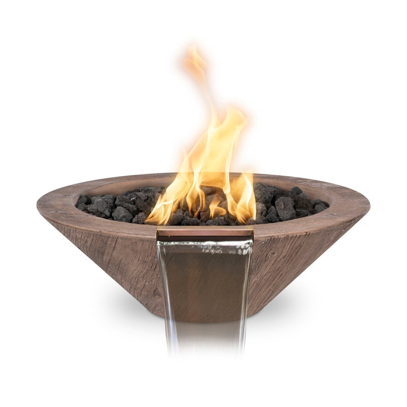 Cazo Fire & Water Bowl - GFRC Woodgrain - 32" - Backyard Supply Direct