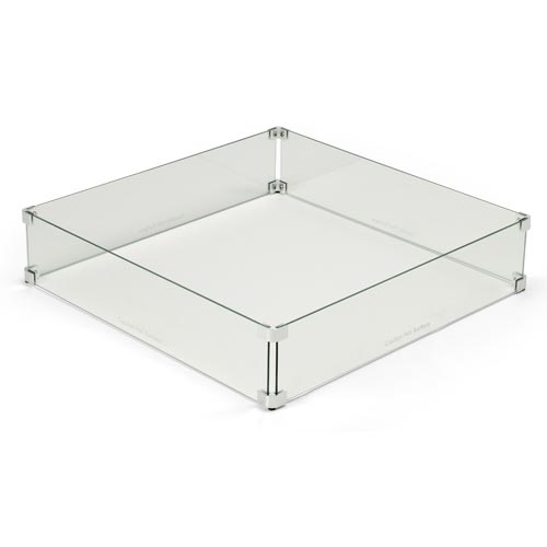 HPC Square Glass Fire Pit Wind Guard