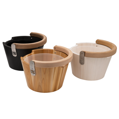 HUUM TASA Bucket Wood Sauna Bucket w/ Curved Handle
