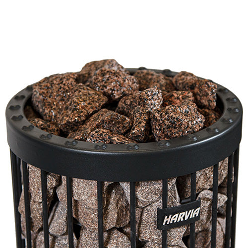 Harvia AC5000 Decorative Red Granite Sauna Heater Stones, Split-Face, 5-10cm
