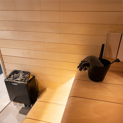 Harvia KIP80B KIP Series 8kW Sauna Heater, Built-In Controls, Black