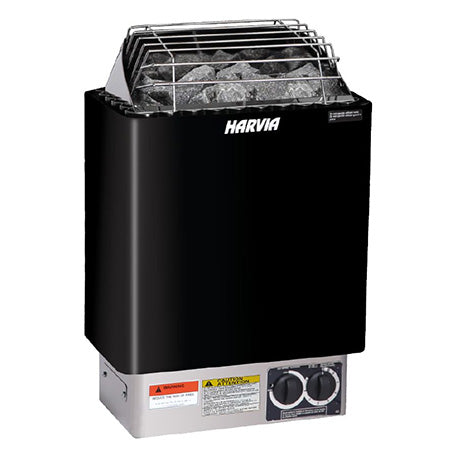 Harvia KIP80B KIP Series 8kW Sauna Heater, Built-In Controls, Black