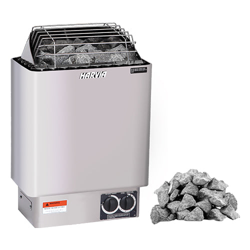 Harvia KIP80B Pkg KIP Series 8kW Sauna Heater Package, Built-In Controls, Stainless Steel