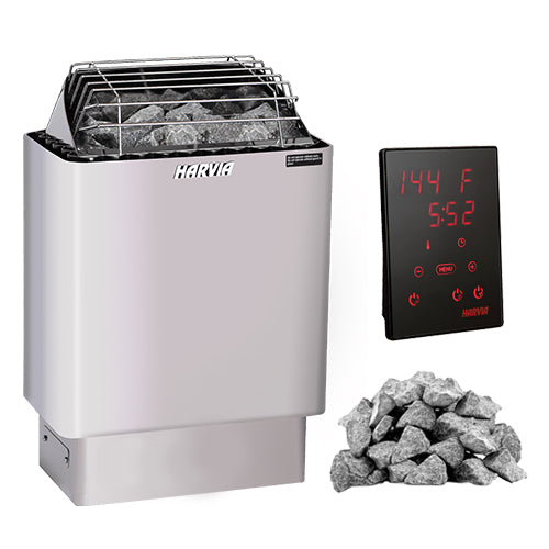 Harvia KIP45W Pkg KIP Series 4.5kW Sauna Heater Package, Stainless Steel