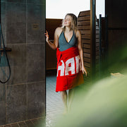 Harvia Bath Towel Red Sauna Bath Towel, 28x56