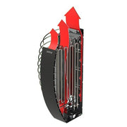 Cutaway of Harvia Spirit SP90E sauna heater showing airflow and internal components in a detailed diagram.
