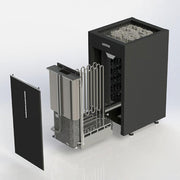 Harvia Virta Combi HL90SA sauna heater with control panel, designed for home sauna heating and easy temperature regulation.