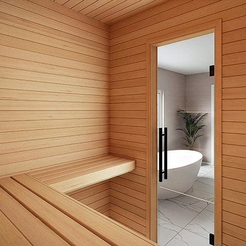 PROSAUNAS Hemlock 2x4 VG S4SEE Sauna Wood, Vertical Grain, Clear, Smooth 4 Sides Eased Edges, Bench Material