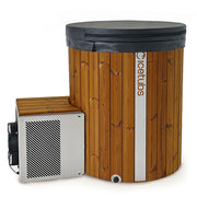 Icetubs IceBarrel XL Immersion Tub, Thermowood & Fiberglass Cold Plunge, 63"L x 41"W x 47"H