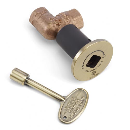 HPC Antique Brass Flange and Key with 1/2" Angled Valve