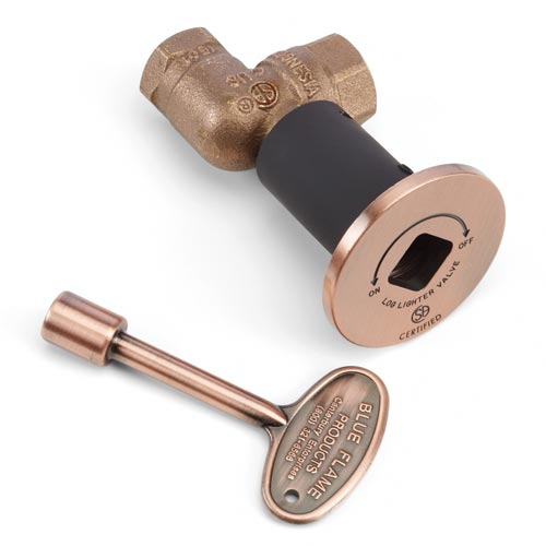 HPC Antique Copper Flange and Key with 3/4" Angled Valve