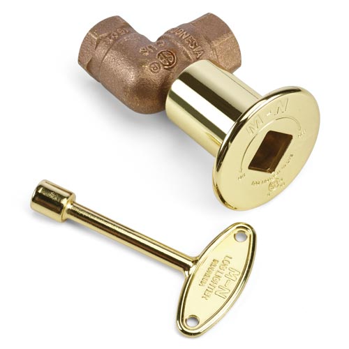 HPC Polished Brass Flange and Key with 1/2" Angled Valve