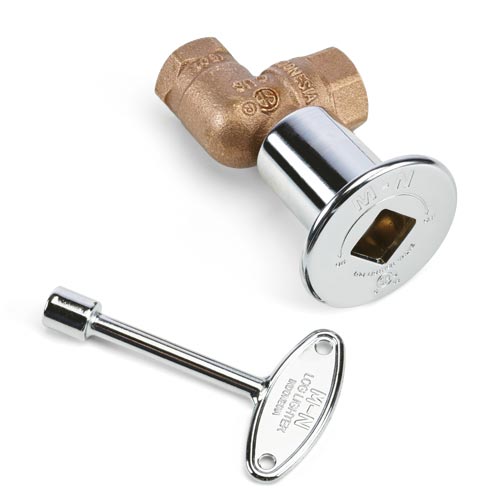 HPC 1/2" Straight 1/4 Turn Dante Key Valve (Chrome)