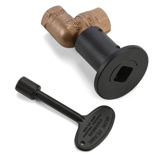 HPC Flat Black Flange and Key with 3/4" Angled Valve