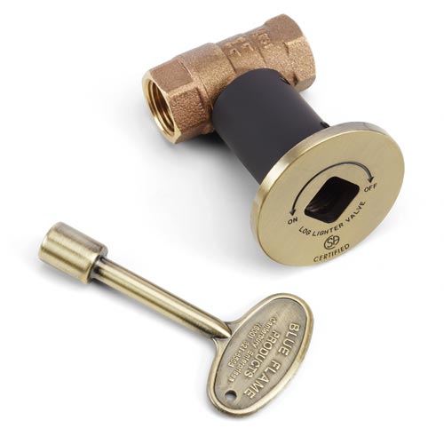 HPC Antique Brass Flange and Key with 1/2" Straight Valve