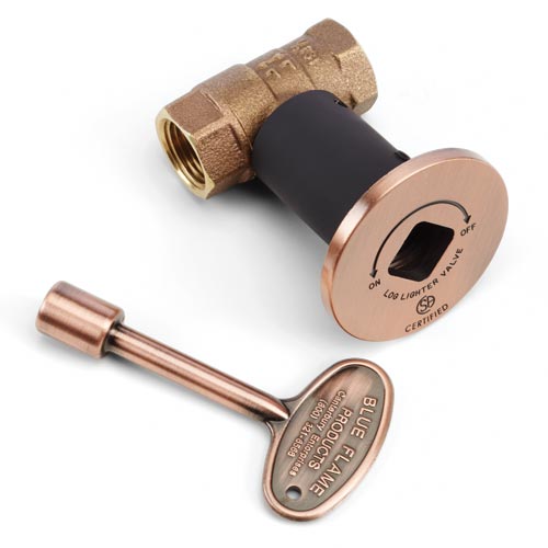 HPC Antique Copper Flange and Key with 3/4" Straight Valve