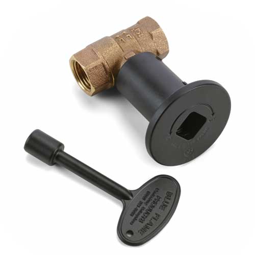 HPC Flat Black Flange and Key with 3/4" Straight Valve