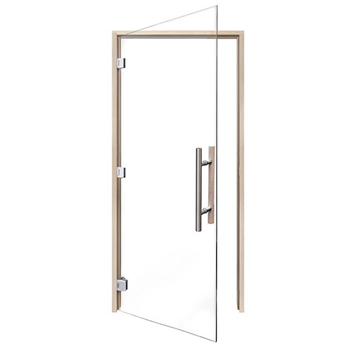 PROSAUNAS Clear ADA Glass Sauna Door 36x81 Prehung ADA Clear Glass Sauna Door, Aspen