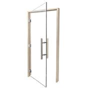 PROSAUNAS Clear ADA Glass Sauna Door 36x81 Prehung ADA Clear Glass Sauna Door, Aspen