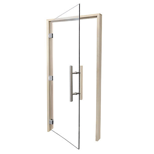 PROSAUNAS Clear ADA Glass Sauna Door 36x81 Prehung ADA Clear Glass Sauna Door, Aspen