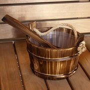 PROSAUNAS spruce sauna bucket and ladle in a sauna