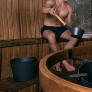 Rento Large Bucket Sauna Bucket, Silicone Handles, Dark Grey Aluminum, 16L