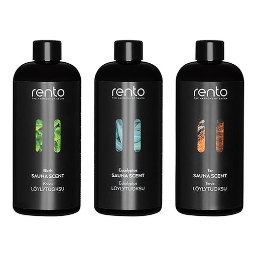 Rento Sauna Scent Package with Birch, Eucalyptus and Wood Tar 400 mL bottles