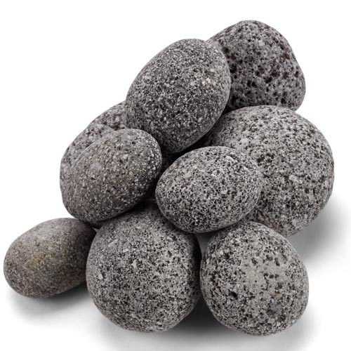 HPC Rolled Lava Stones-Black .5 Cubic Foot Bag (50 lbs)
