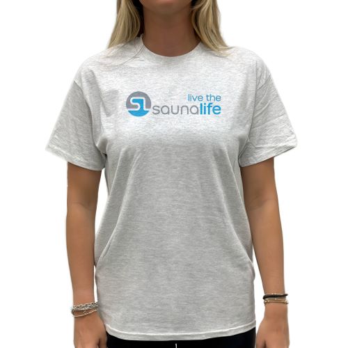 SaunaLife T-Shirt Premium Graphic Tee, 100% Cotton, Gray