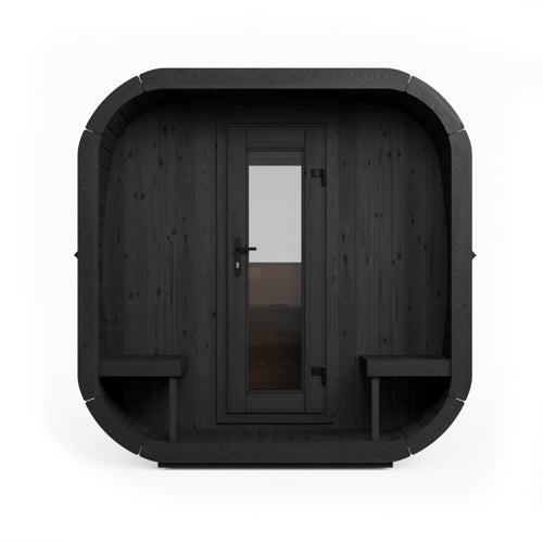 SaunaLife Model CL12GCPB Cube Luxury Series Outdoor Home Sauna Suite Kit, DIY, Paint Included, Up to 8 Persons