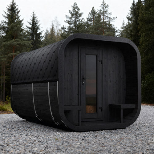 SaunaLife Model CL12GCPB Cube Luxury Series Outdoor Home Sauna Suite Kit, DIY, Paint Included, Up to 8 Persons