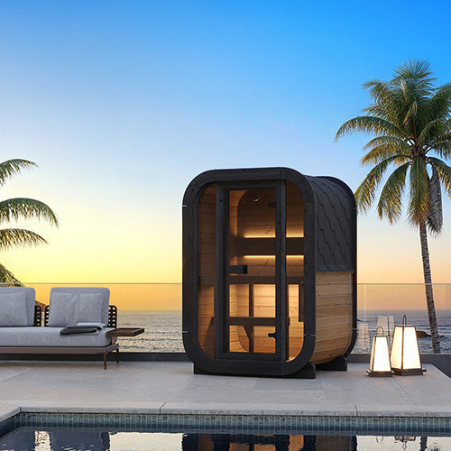 SaunaLife Model CL3G Cube Luxury Series Outdoor Home Sauna Kit, Up to 2 Persons