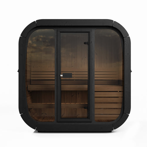 SaunaLife Model CL4GB Cube Luxury Series Outdoor Home Sauna Kit, DIY, Paint Included, Up to 3 Persons