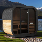 SaunaLife Model CL5G Cube Luxury Series Outdoor Home Sauna Kit, Up to 4 Persons