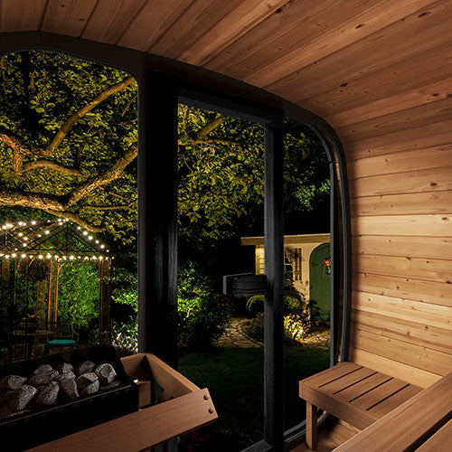 SaunaLife Model CL5G Cube Luxury Series Outdoor Home Sauna Kit, Up to 4 Persons