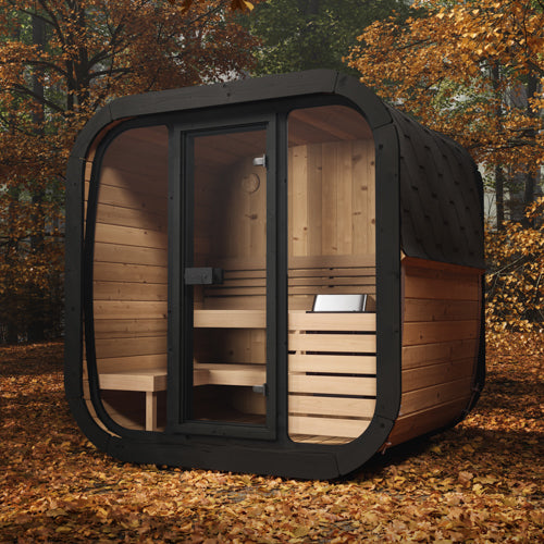 SaunaLife Model CL5G Cube Luxury Series Outdoor Home Sauna Kit, Up to 4 Persons