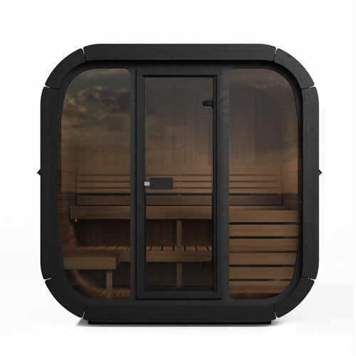 SaunaLife Model CL5GB Cube Luxury Series Outdoor Home Sauna Kit, DIY, Paint Included, Up to 4 Persons