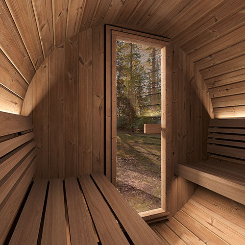 SaunaLife Model E6B Ergo Series Outdoor Sauna Barrel Kit, DIY, Paint Included, Up to 3 Persons