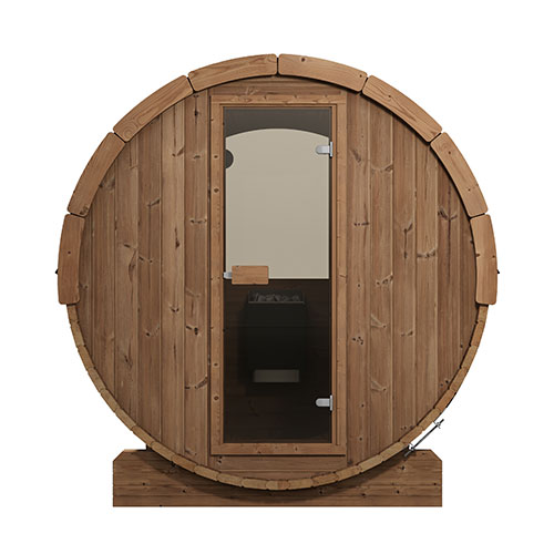 SaunaLife Model E6W Ergo Series Outdoor Sauna Barrel Kit, Rear Window, Up to 3 Persons