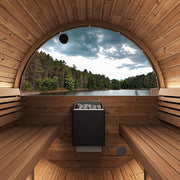 SaunaLife Model E6WB Ergo Series Outdoor Sauna Barrel Kit, Rear Window, DIY, Paint Included, Up to 3 Persons